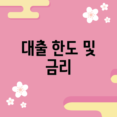 대출 한도 및 금리