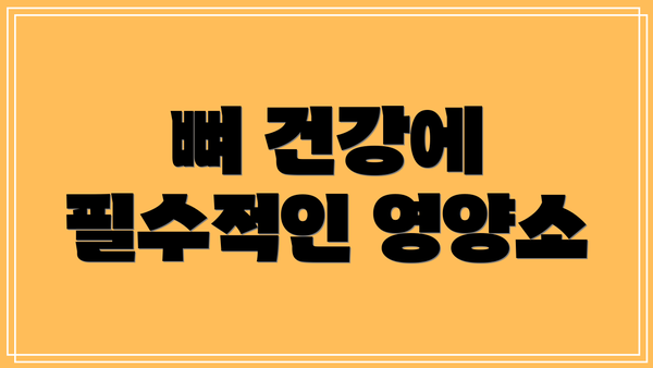 뼈 건강에 필수적인 영양소