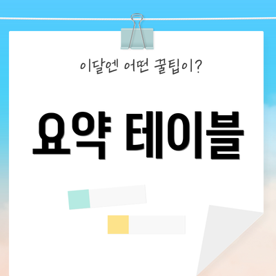 요약 테이블