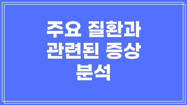 주요 질환과 관련된 증상 분석
