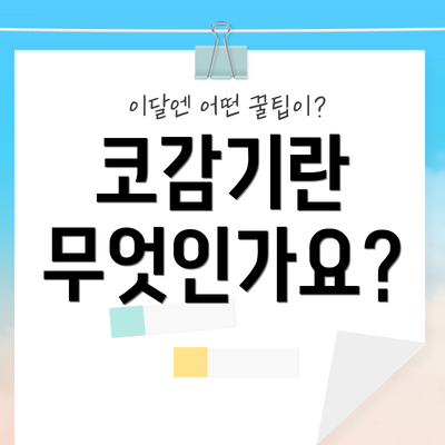 코감기란 무엇인가요?