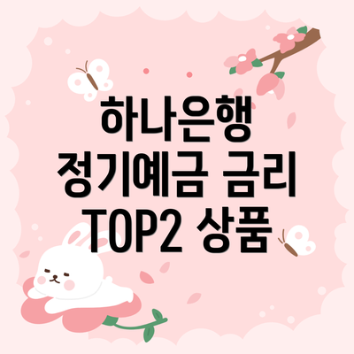 하나은행 정기예금 금리 TOP2 상품