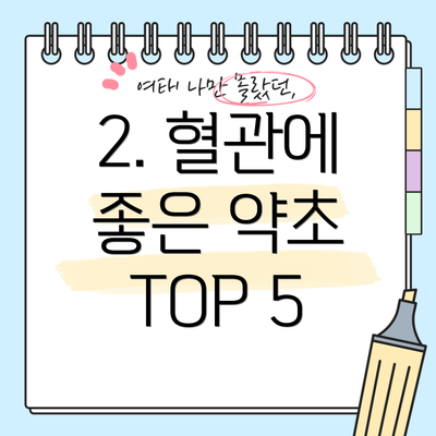 2. 혈관에 좋은 약초 TOP 5