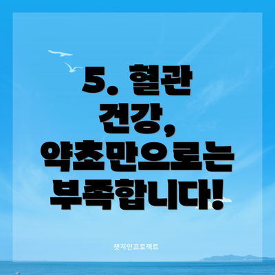 5. 혈관 건강, 약초만으로는 부족합니다!