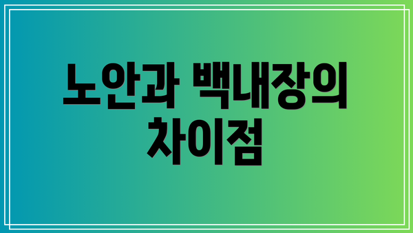 노안과 백내장의 차이점