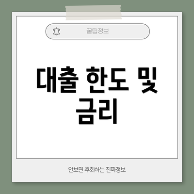 대출 한도 및 금리