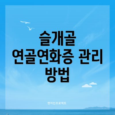 슬개골 연골연화증 관리 방법