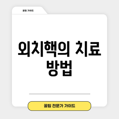 외치핵의 치료 방법