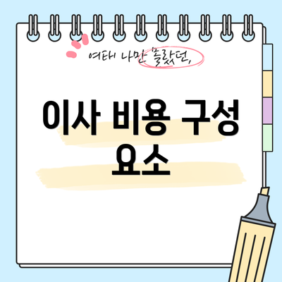 이사 비용 구성 요소