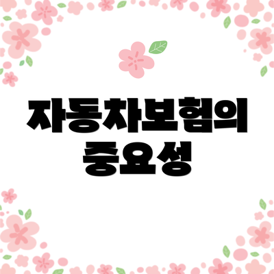 자동차보험의 중요성