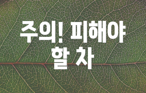 주의! 피해야 할 차