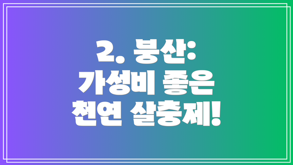 2. 붕산: 가성비 좋은 천연 살충제!