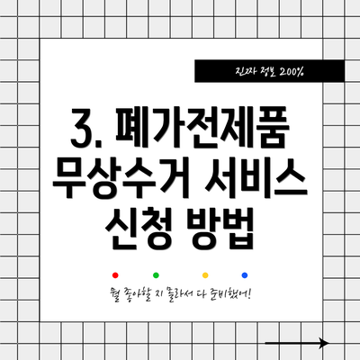 3. 폐가전제품 무상수거 서비스 신청 방법