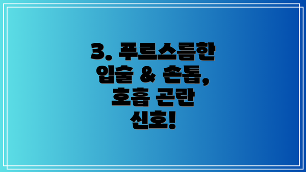 3. 푸르스름한 입술 & 손톱, 호흡 곤란 신호!