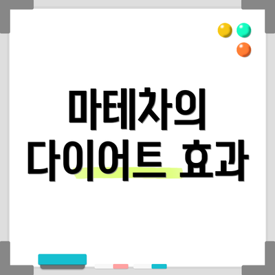 마테차의 다이어트 효과