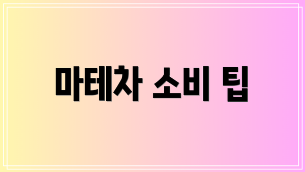 마테차 소비 팁