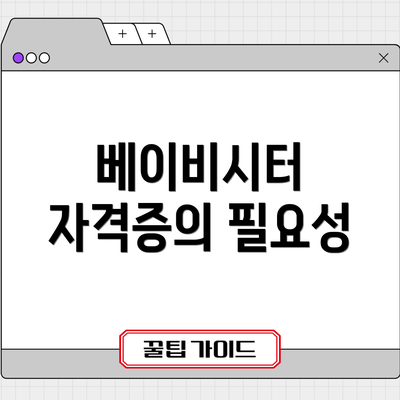 베이비시터 자격증의 필요성