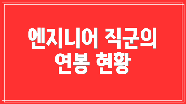 엔지니어 직군의 연봉 현황