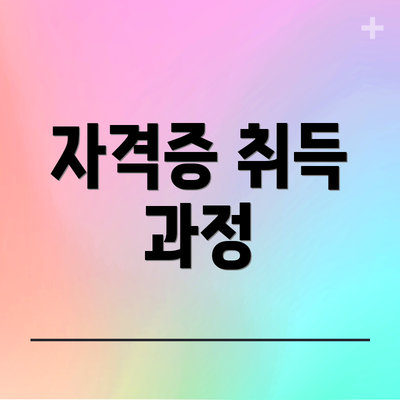 자격증 취득 과정