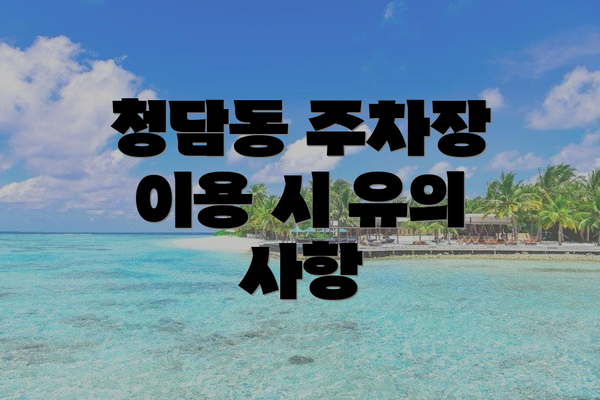 청담동 주차장 이용 시 유의 사항