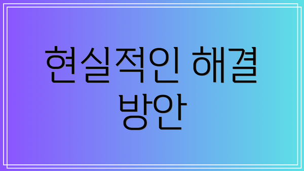 현실적인 해결 방안