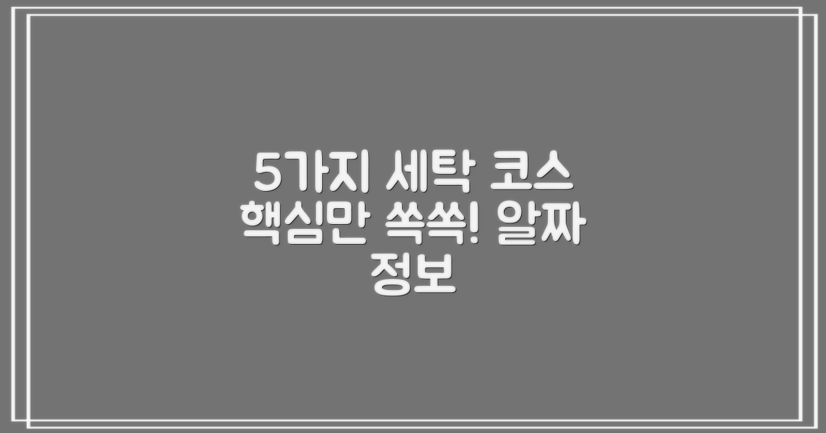 5가지 세탁 코스
